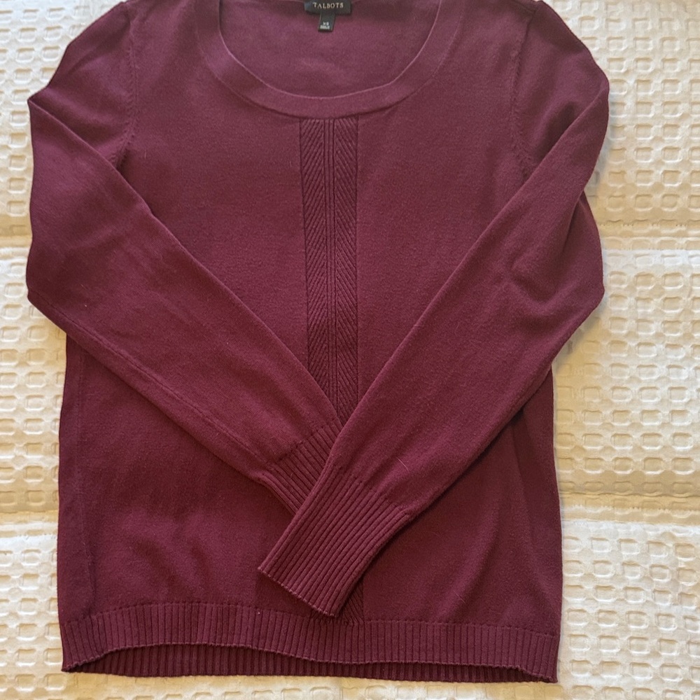 Talbots Rich Wine Crew Neck Sweater